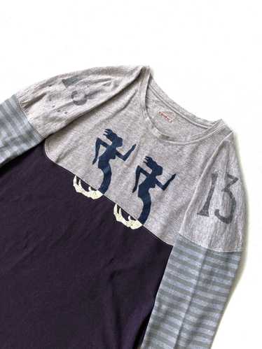 Kapital Hybrid Patchwork "2 Seahorse" Raglan Shirt - image 1