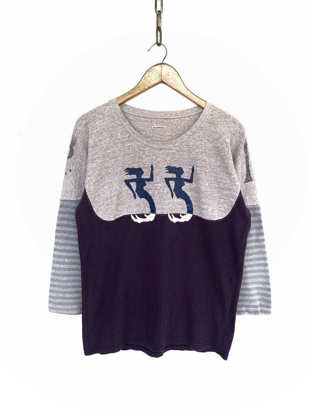 Kapital Hybrid Patchwork "2 Seahorse" Raglan Shirt - image 3