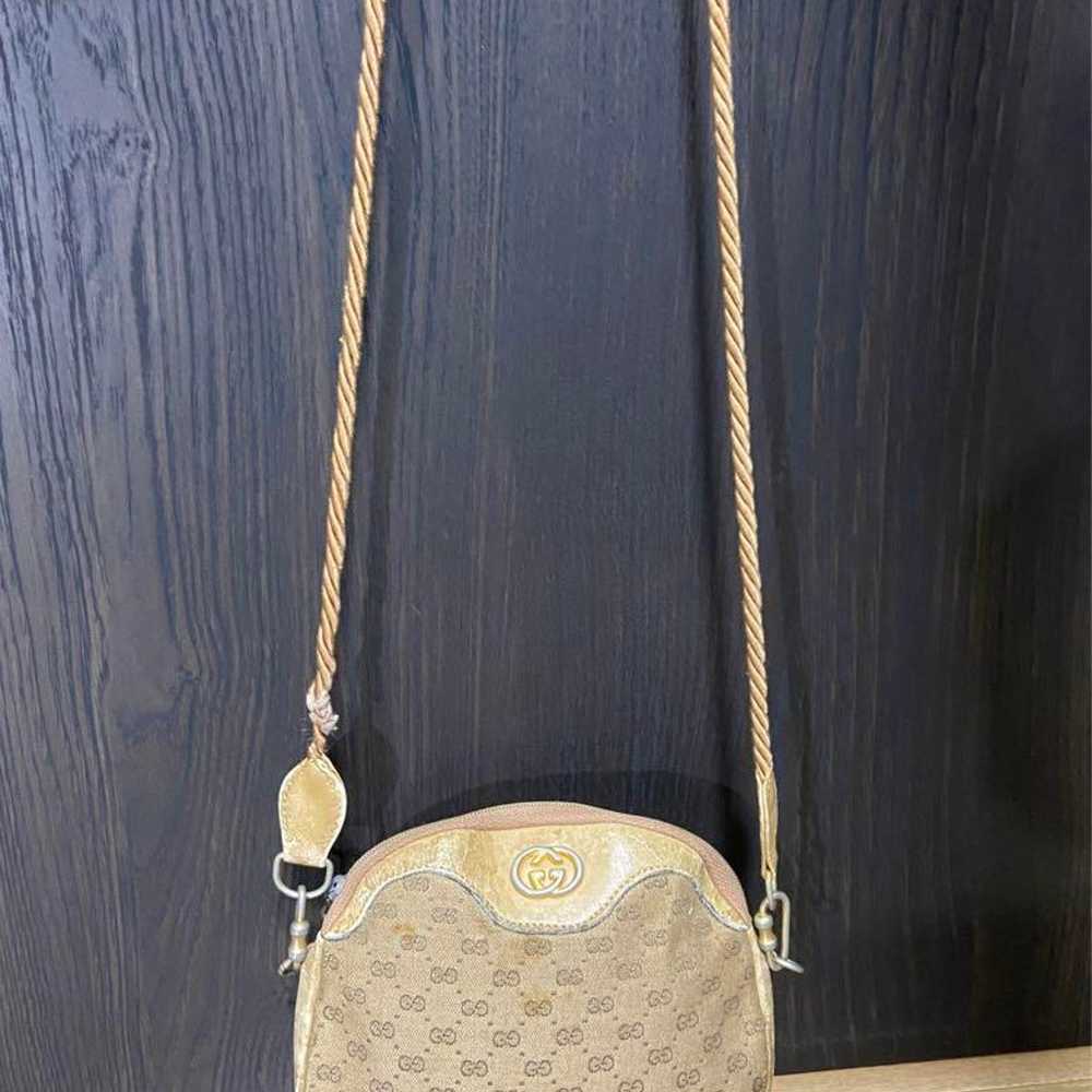 Old Gucci Shoulder Bag GG Pattern Interlocking Le… - image 1