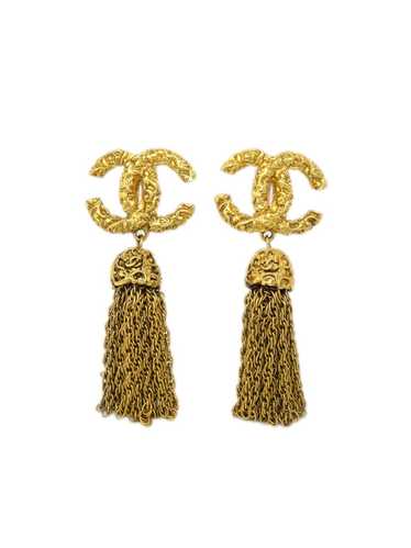 CHANEL Pre-Owned 1993 CC tassel clip-on earrings … - image 1