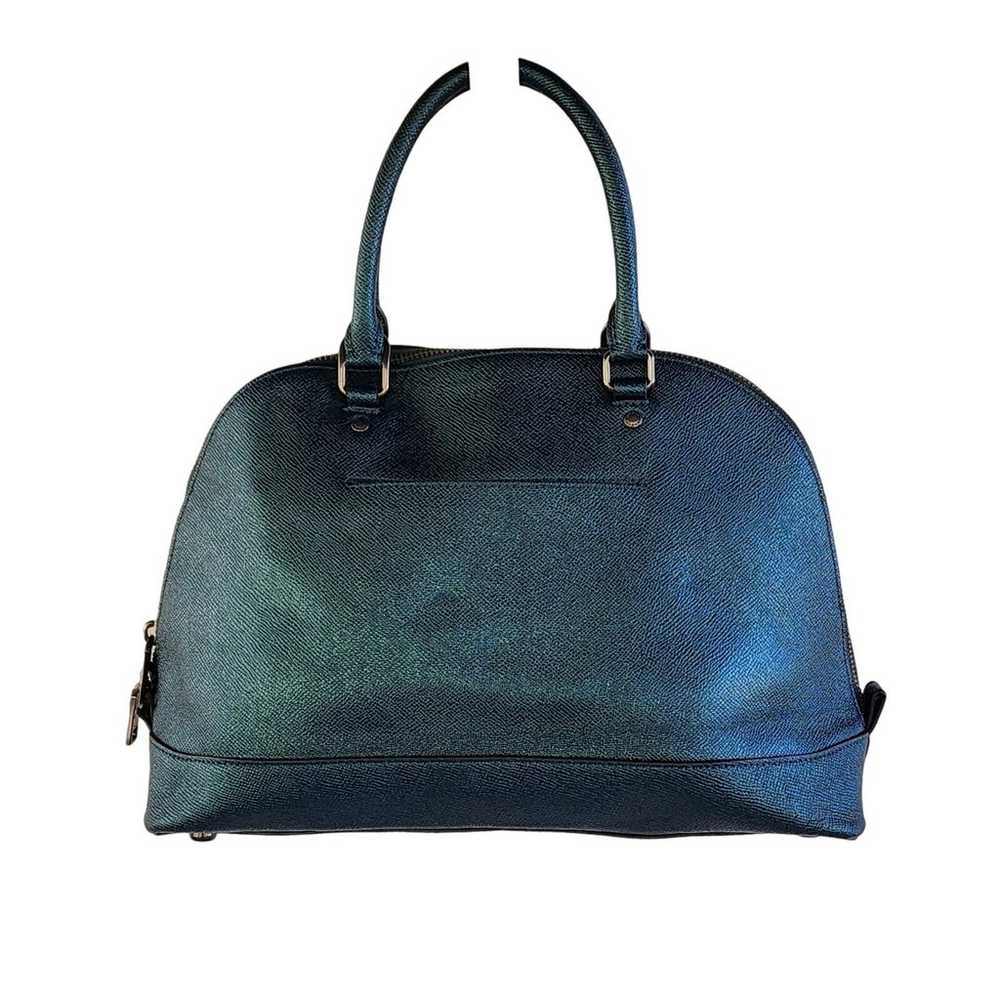 Coach Sierra Dark Teal Metallic Leather Dome Satc… - image 4