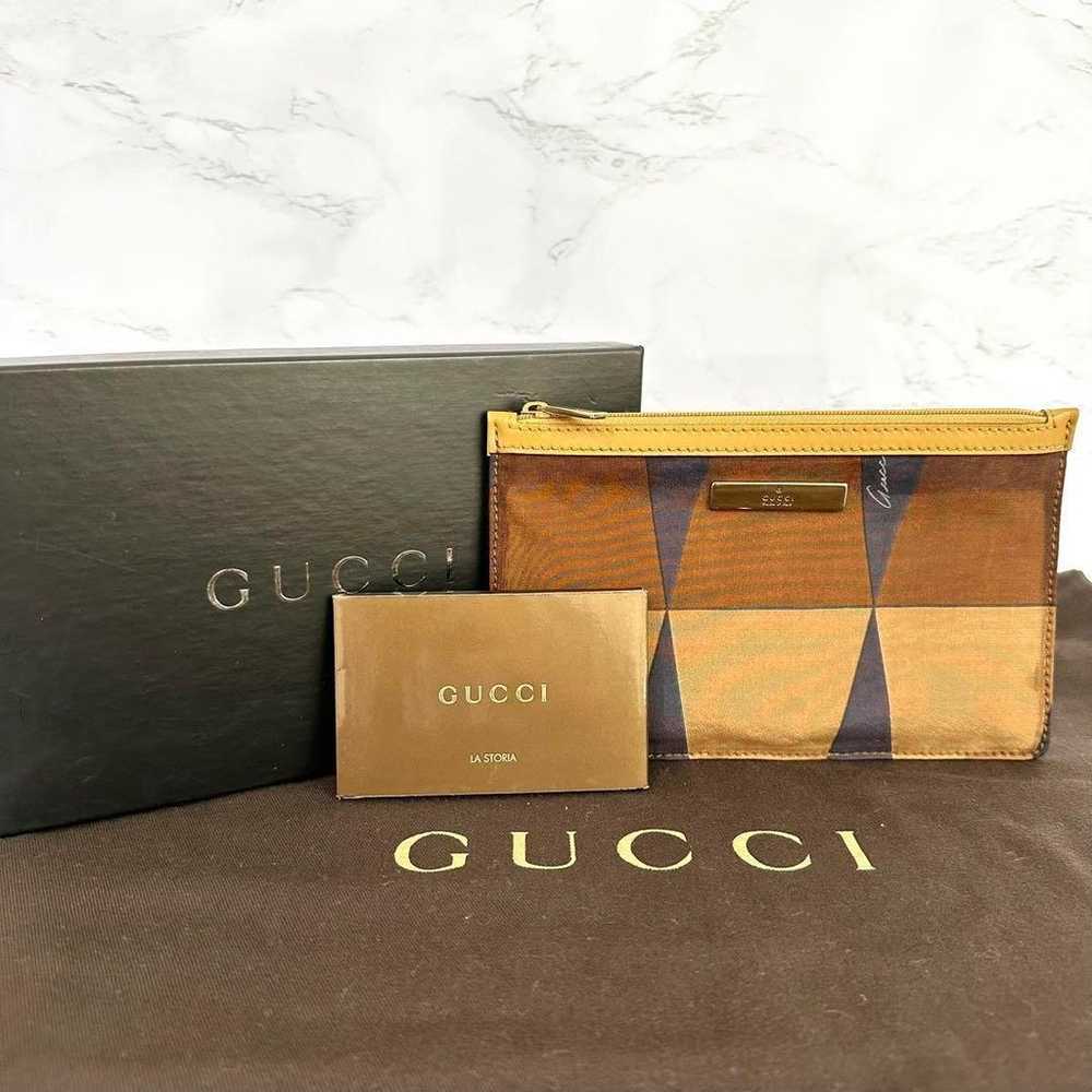 GUCCI Flat Pouch Nylon Leather with Box - image 1