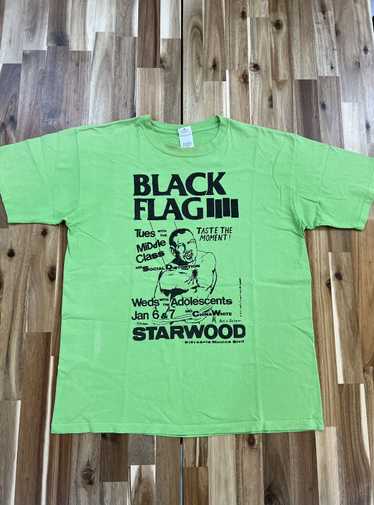 VINTAGE BLACK FLAG IIII STARWOOD PUNK T-SHIRT