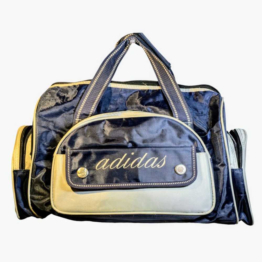 Vintage ADIDAS Duffle Bag Women's Navy Silver Sho… - image 2