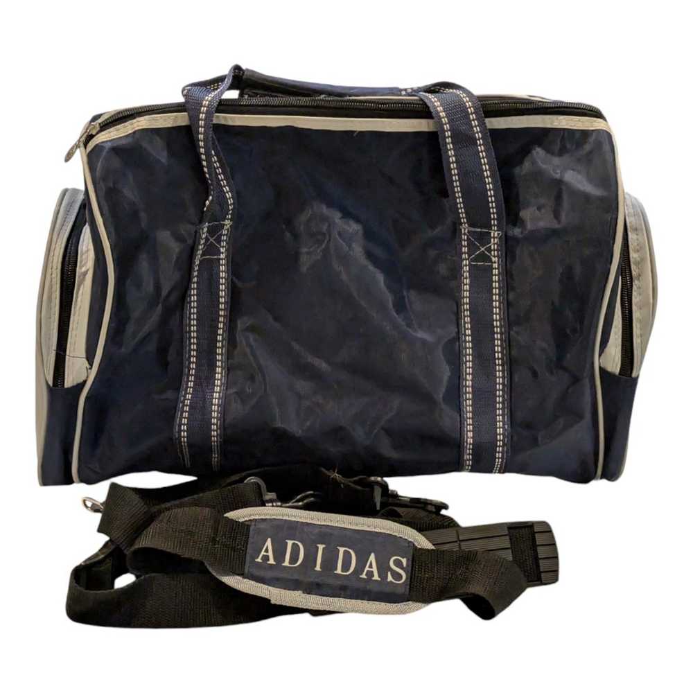 Vintage ADIDAS Duffle Bag Women's Navy Silver Sho… - image 7