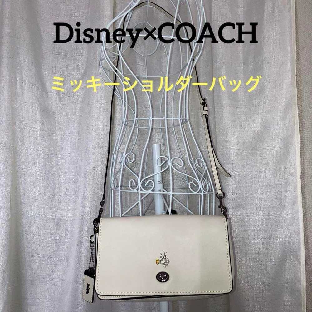 COACH × Disney Mickey Shoulder Bag 20215 Ivory Co… - image 1