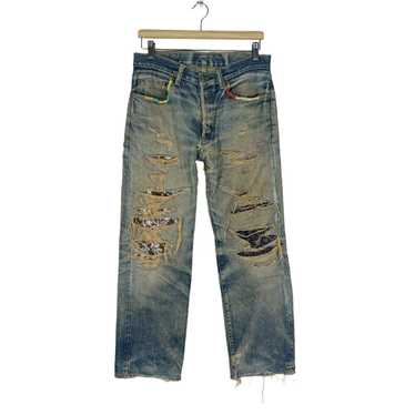 Boro denim pants - Gem