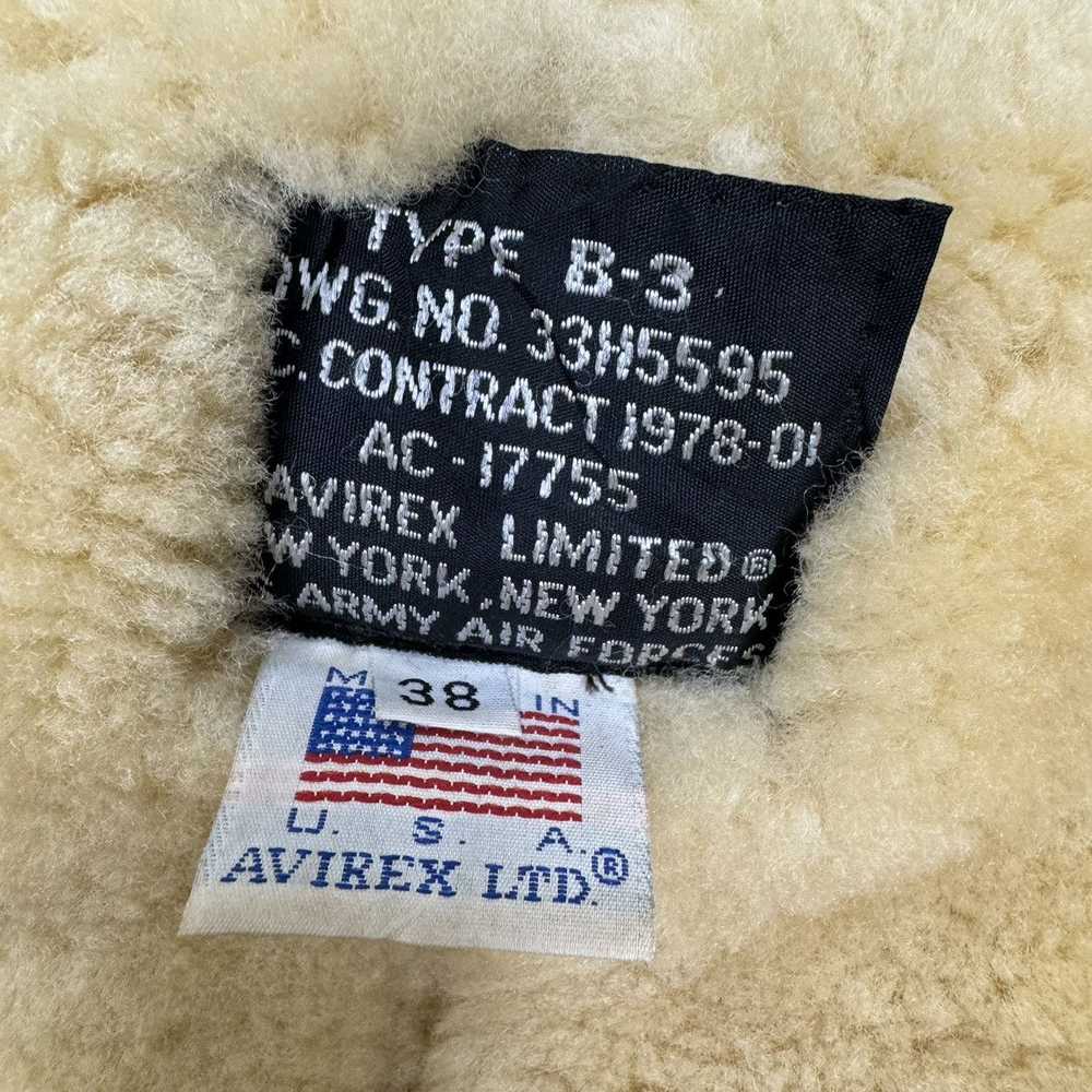 ☀️80s AVIREX LIMITED SHEEPSKIN B3 LEATHER JACKET - image 11