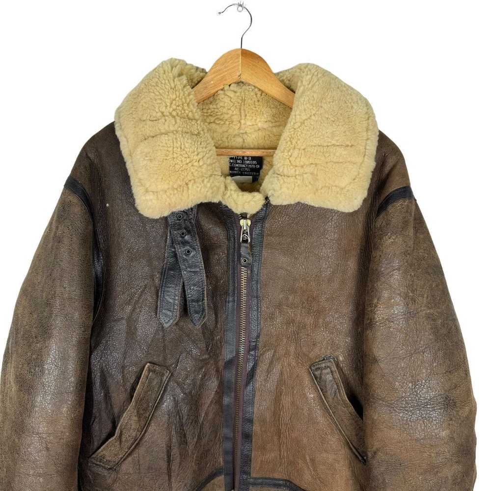 ☀️80s AVIREX LIMITED SHEEPSKIN B3 LEATHER JACKET - image 2