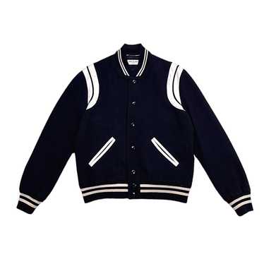 Yves Saint Laurent Teddy Varsity Jacket Black Whi… - image 1