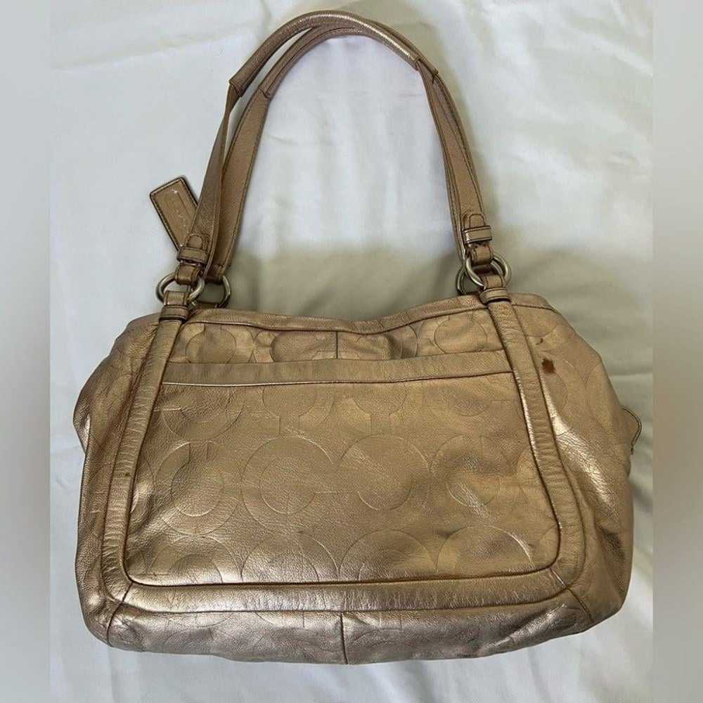 Coach Large Rose Gold Leather Satchel Bag - image 2