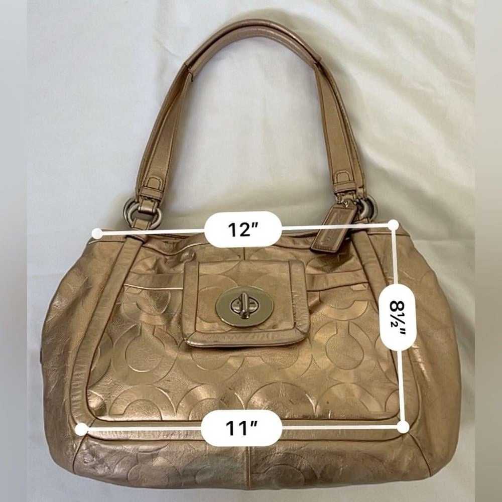 Coach Large Rose Gold Leather Satchel Bag - image 3