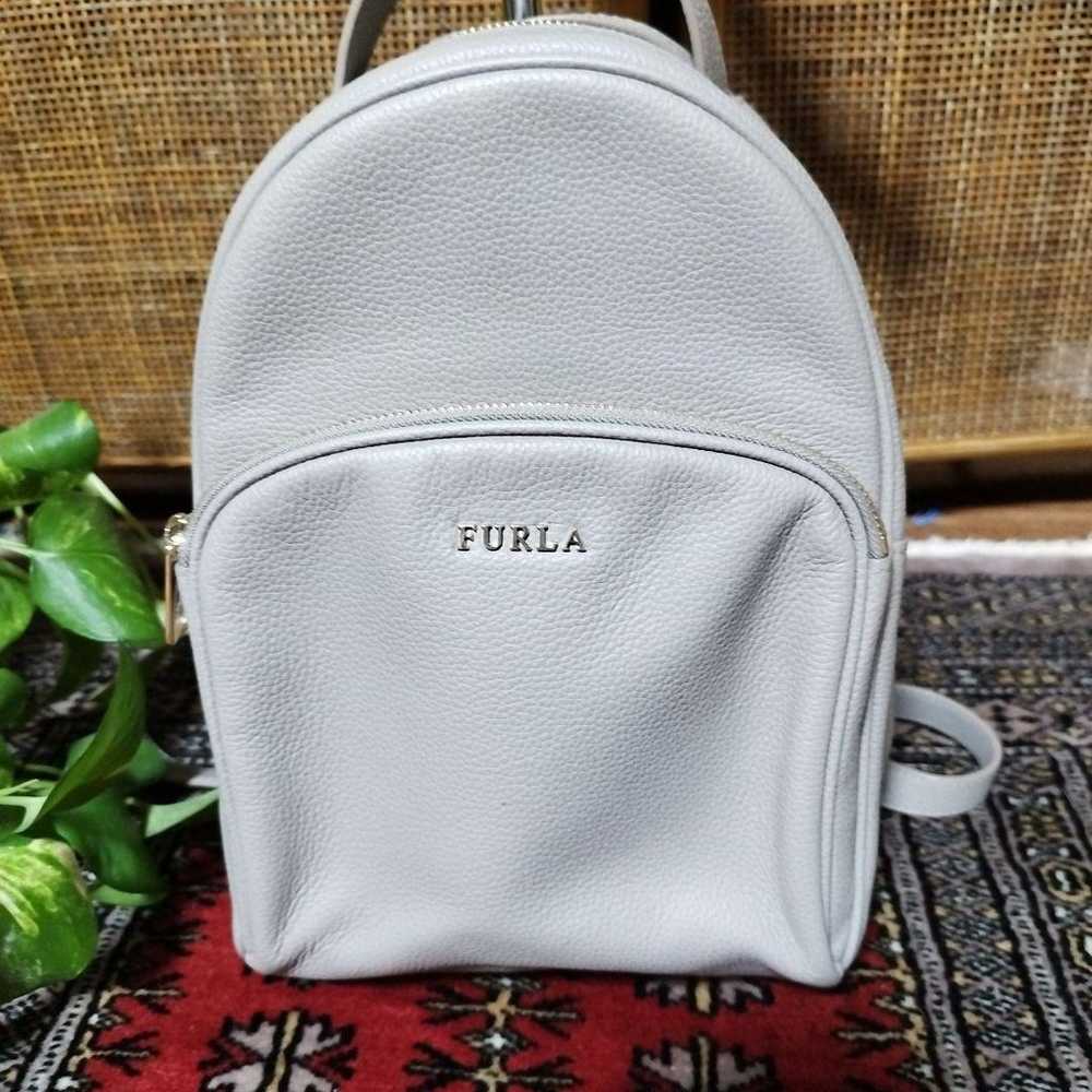 FURLA Embossed Leather Backpack in Greige - image 2