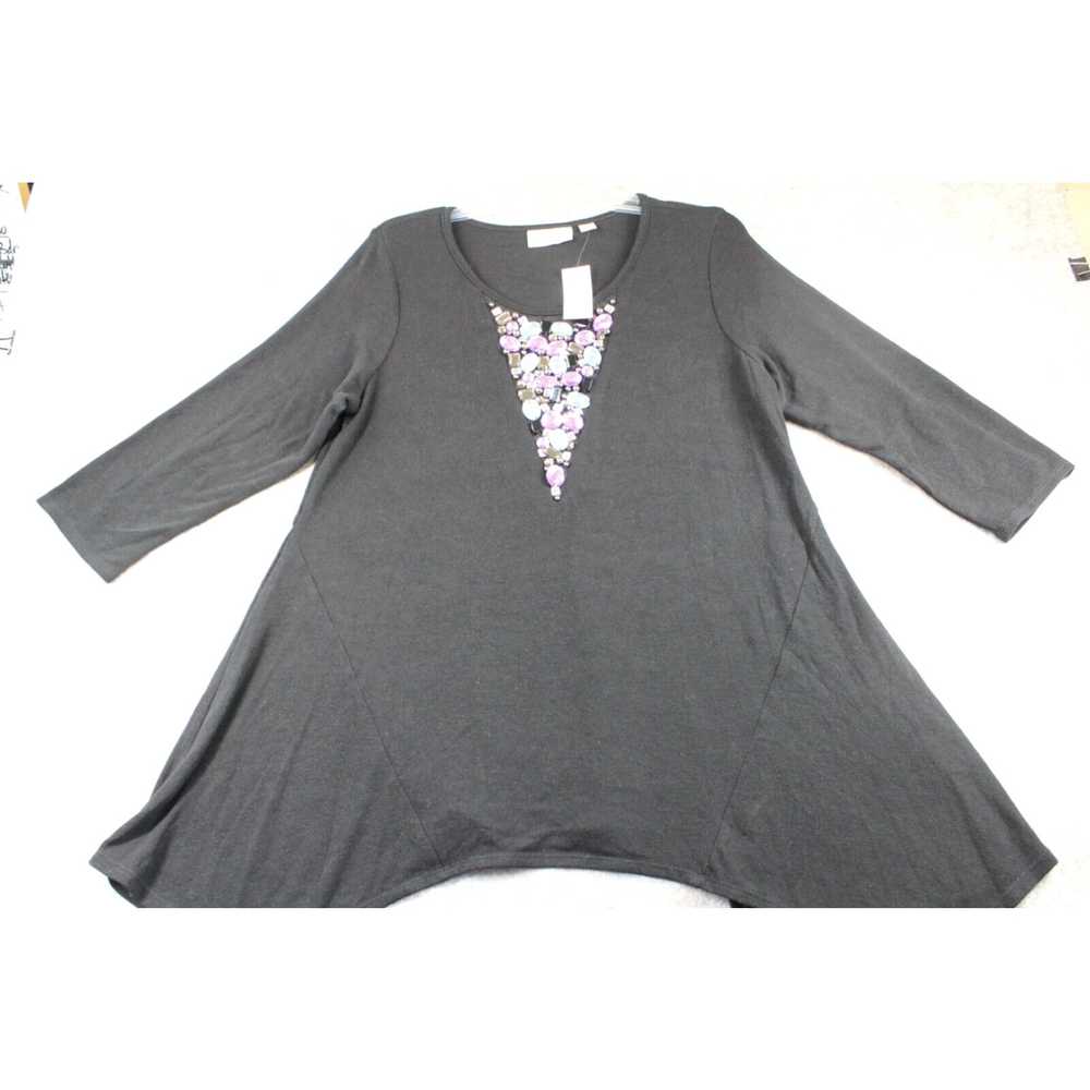 Avenue Avenue Sweater Size 14/16 Black Jewels Rhi… - image 1