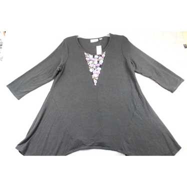 Avenue Avenue Sweater Size 14/16 Black Jewels Rhi… - image 1