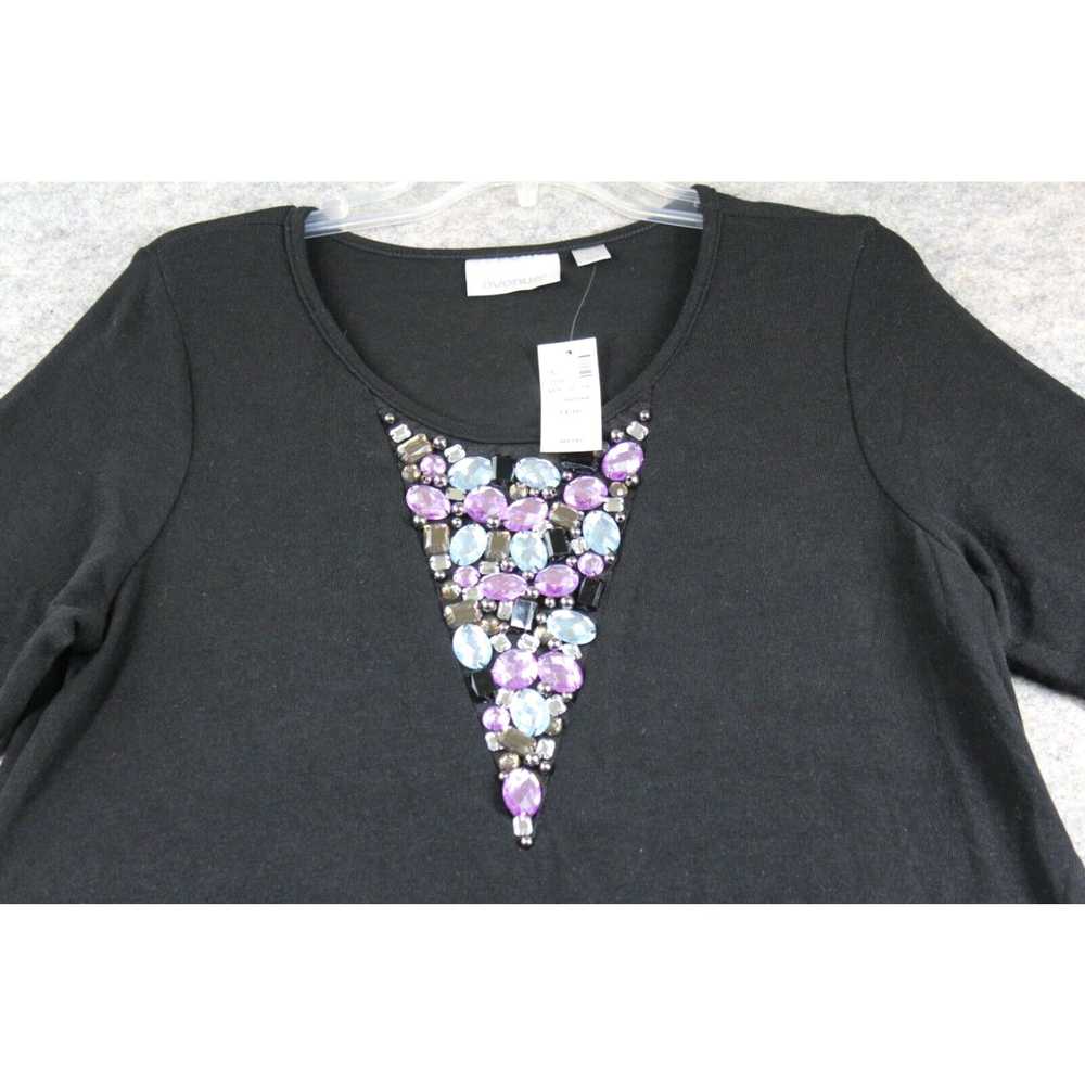 Avenue Avenue Sweater Size 14/16 Black Jewels Rhi… - image 2