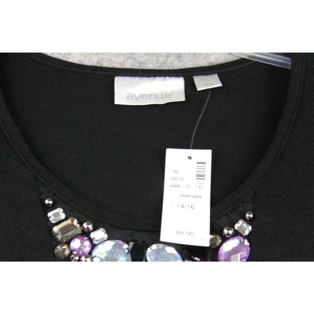 Avenue Avenue Sweater Size 14/16 Black Jewels Rhi… - image 3