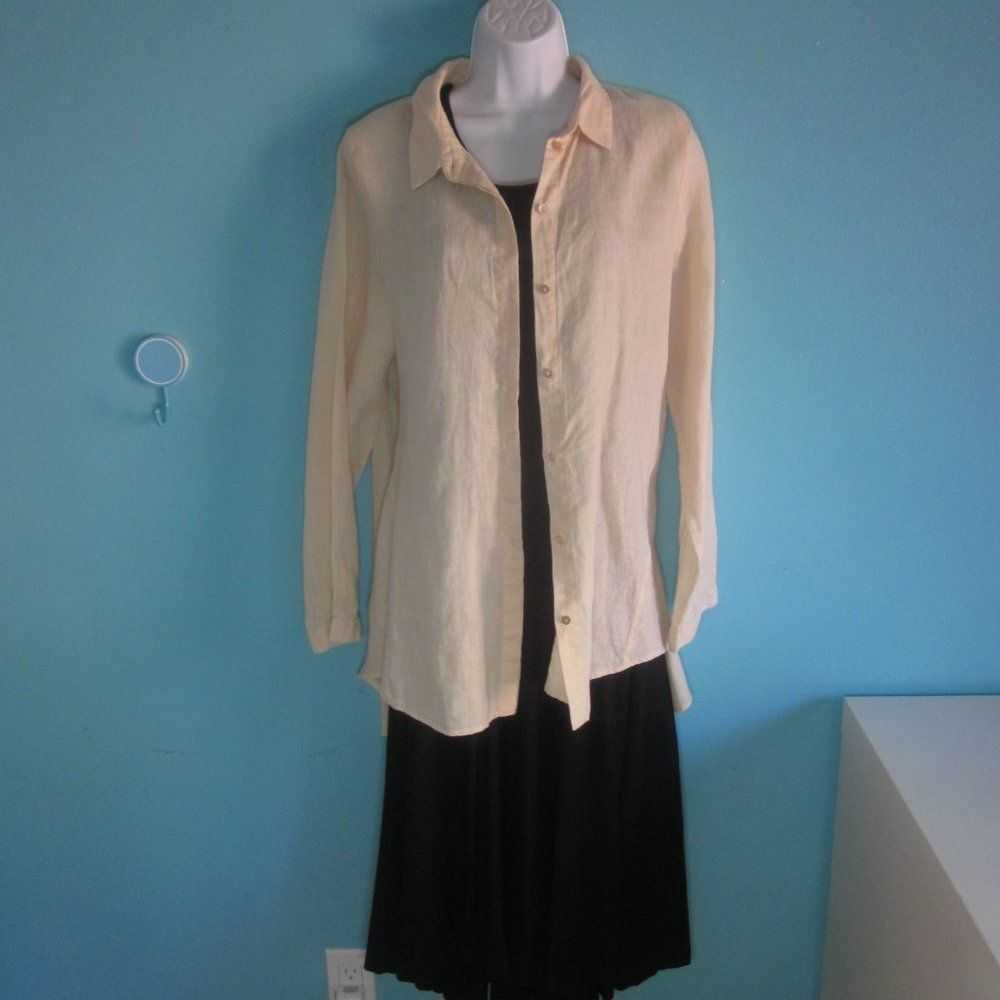 Eileen Fisher J Jill Long Linen Button Front Shir… - image 4