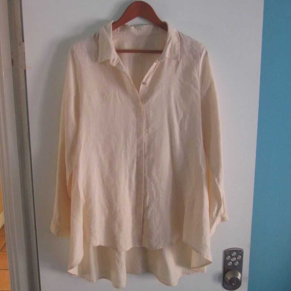 Eileen Fisher J Jill Long Linen Button Front Shir… - image 5