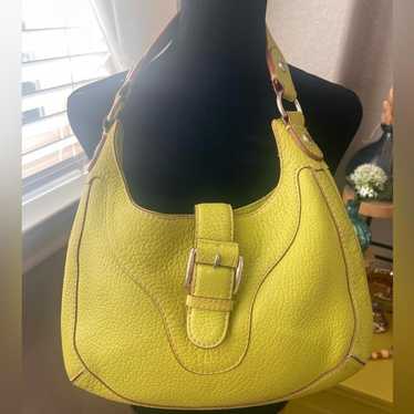 Michael Kors green leather vintage hobo shoulder … - image 1