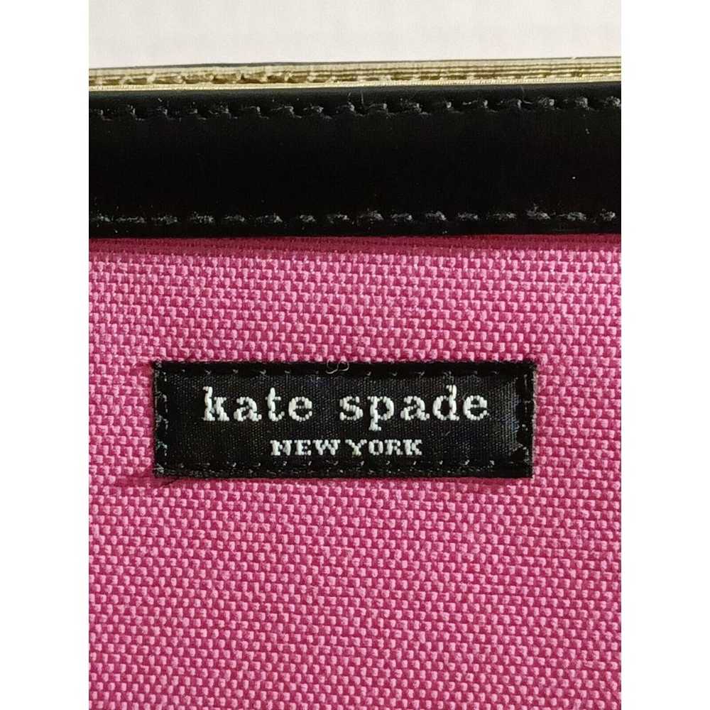 Kate Spade Pink Black Canvas Tote Vintage 2000 - image 3