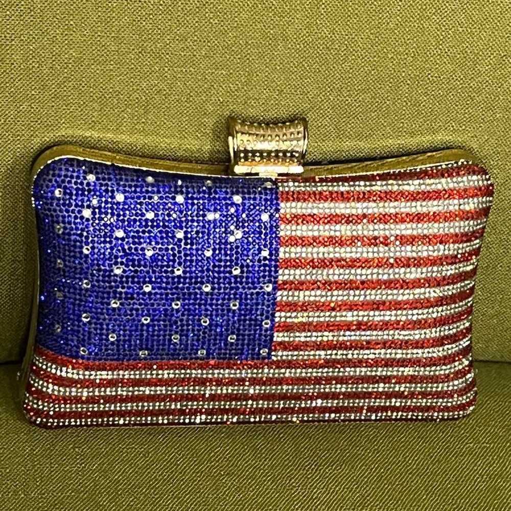 Crystal American flag clutch - image 10