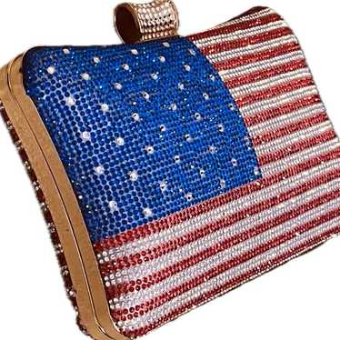 Crystal American flag clutch - image 1