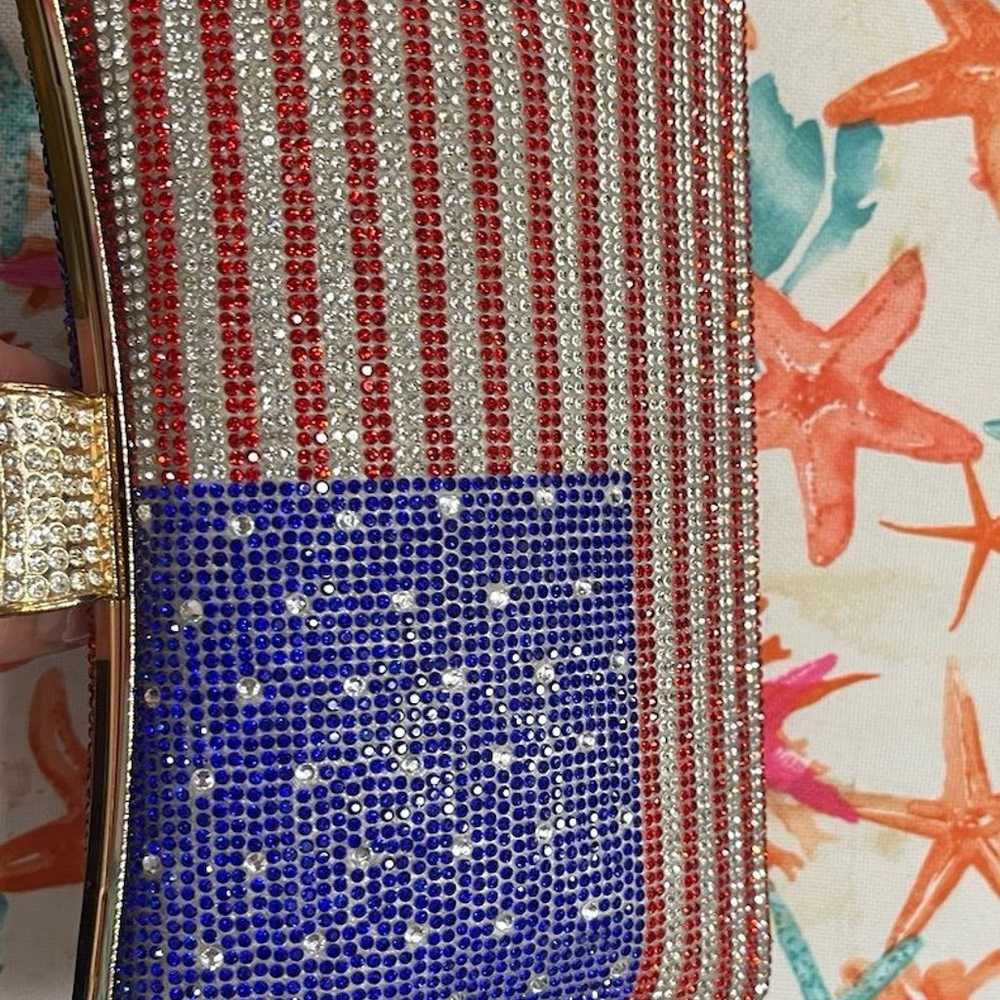 Crystal American flag clutch - image 4