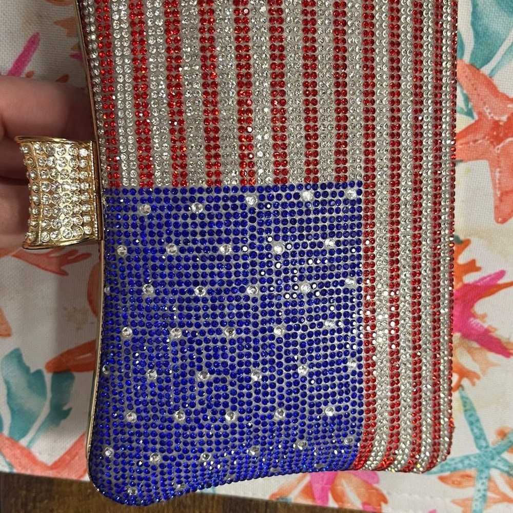 Crystal American flag clutch - image 8