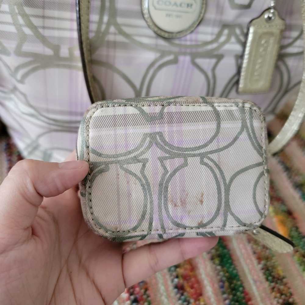 Coach shoulder bag and case two piece set plaid p… - image 10