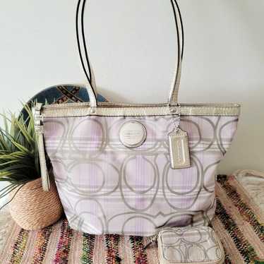 Coach shoulder bag and case two piece set plaid p… - image 1