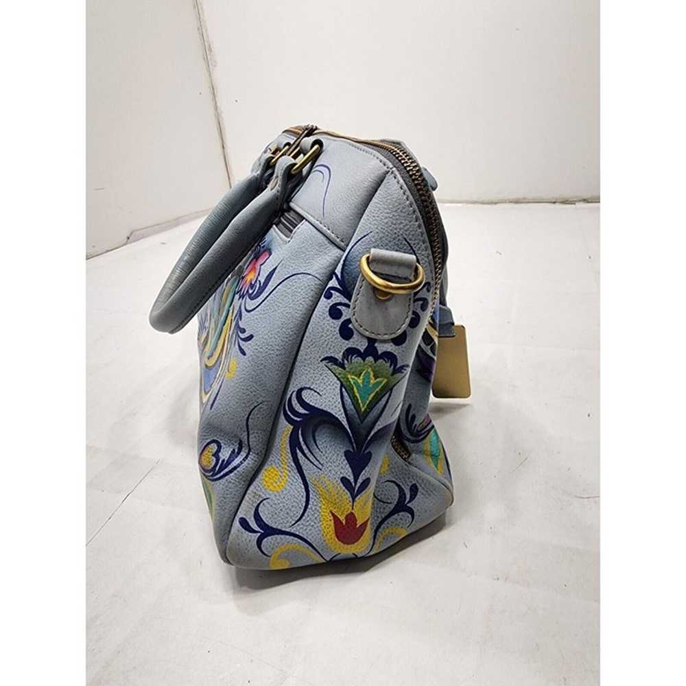 Anuschka Hand Painted Leather Rooster Satchel Cro… - image 4