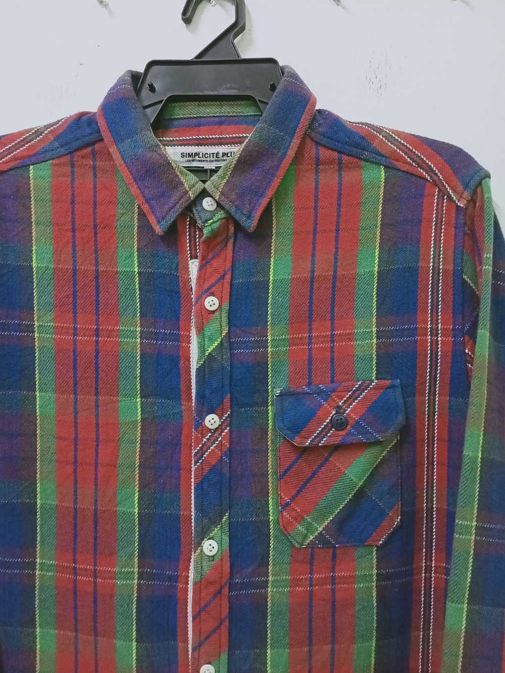 Vintage - Simplicite Plus Checkered Flannel Shirt - image 2