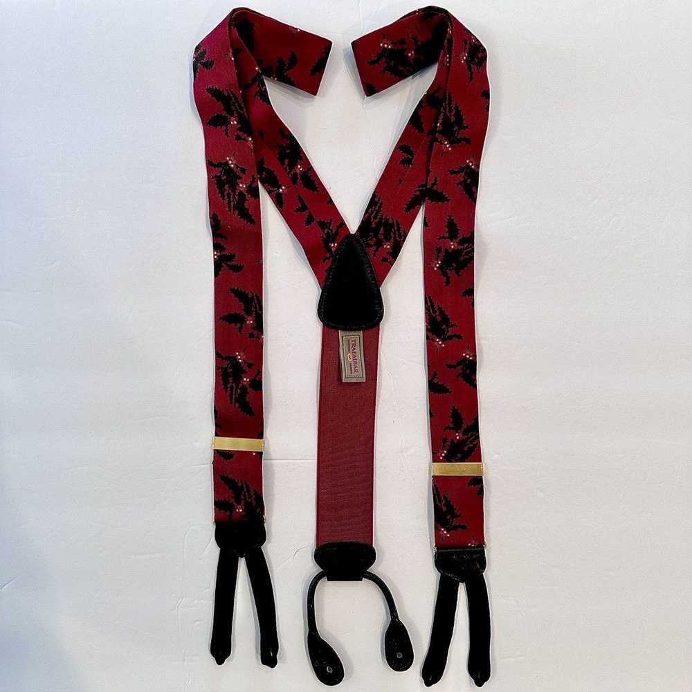 Trafalgar Vtg Trafalgar Braces Burgundy Leather B… - image 1