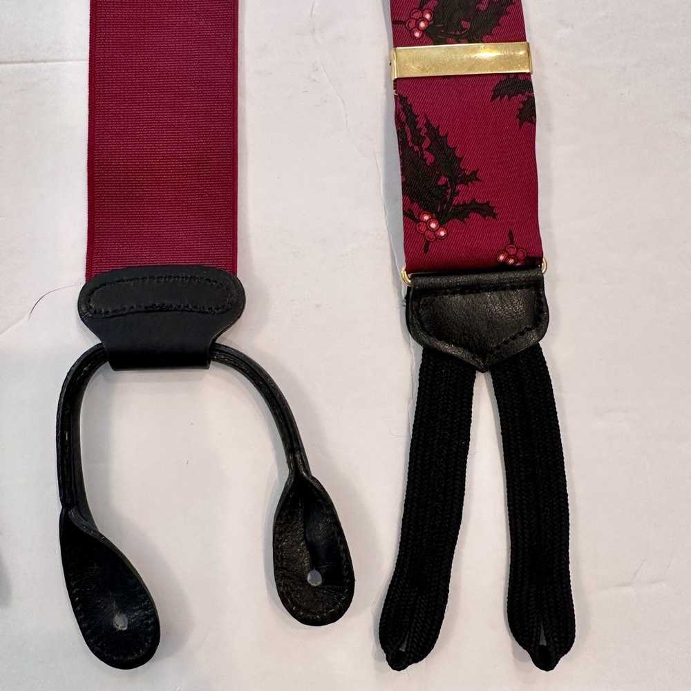 Trafalgar Vtg Trafalgar Braces Burgundy Leather B… - image 2