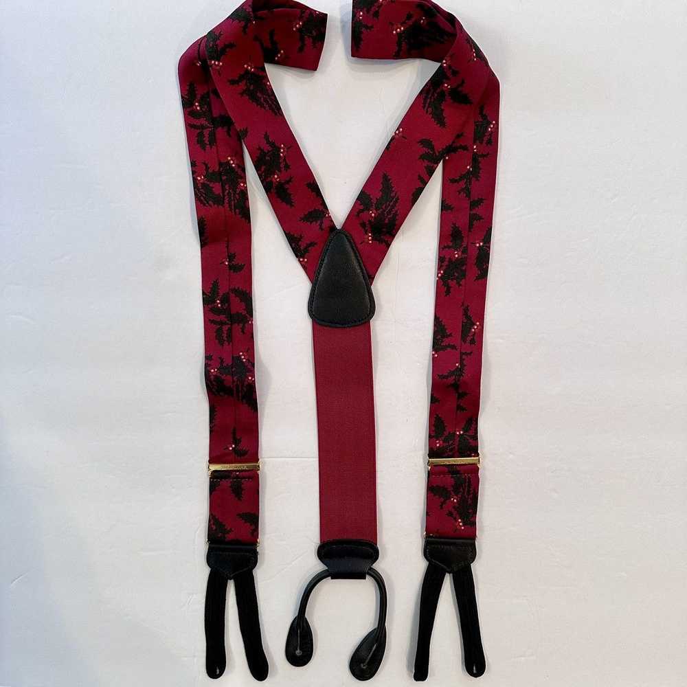 Trafalgar Vtg Trafalgar Braces Burgundy Leather B… - image 7