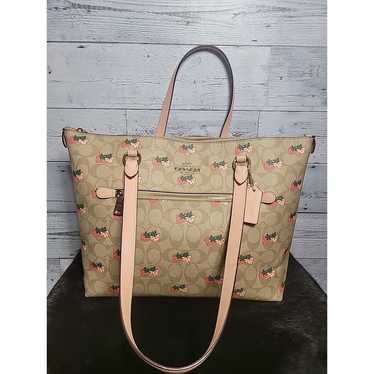 Coach Signature Canvas With Strawberry Print Gall… - image 1