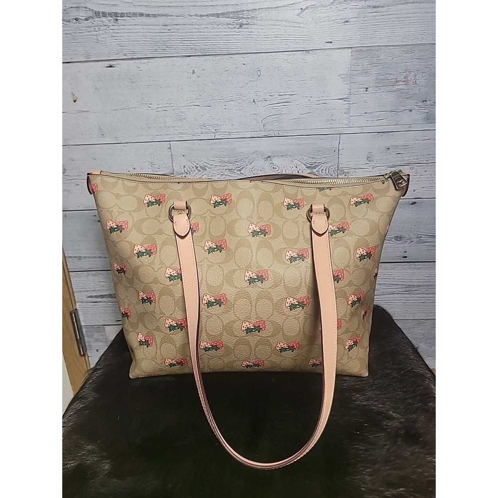 Coach Signature Canvas With Strawberry Print Gall… - image 2