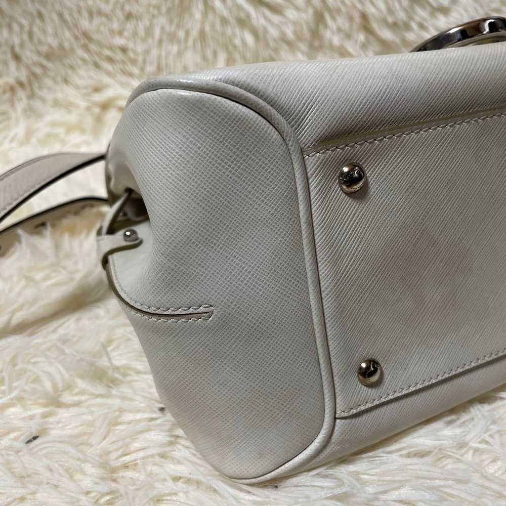 Ferragamo 2way Shoulder Bag White Leather Gancini - image 6