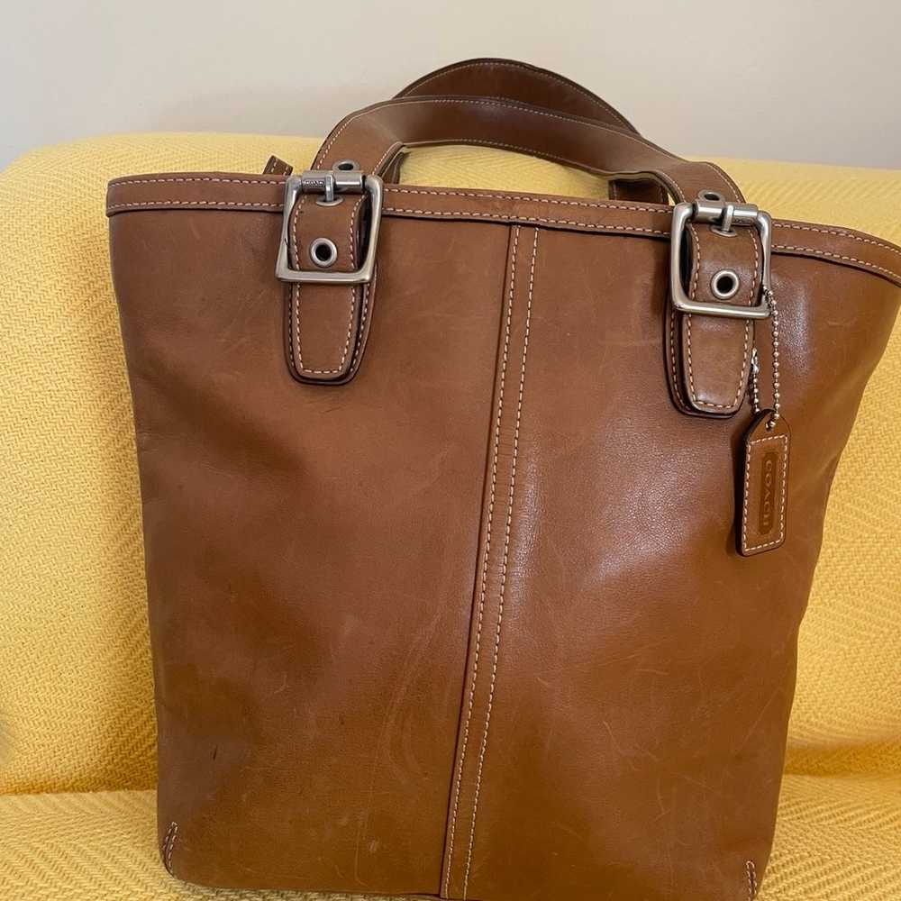 Coach Leather vintage tote brown bag - image 12