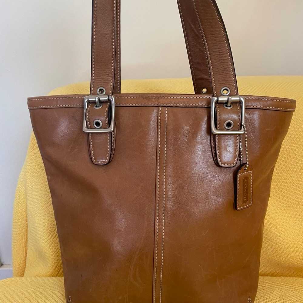 Coach Leather vintage tote brown bag - image 1