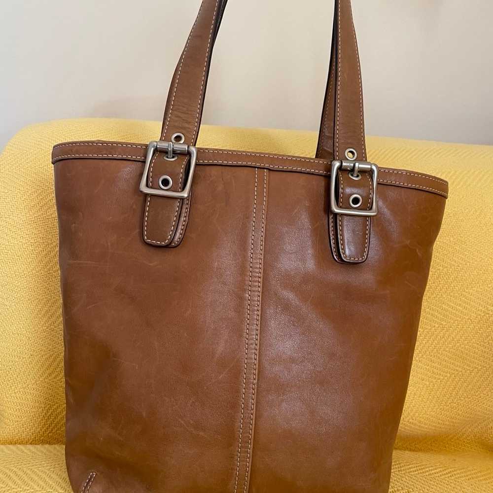 Coach Leather vintage tote brown bag - image 2