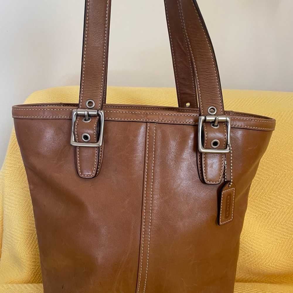 Coach Leather vintage tote brown bag - image 3