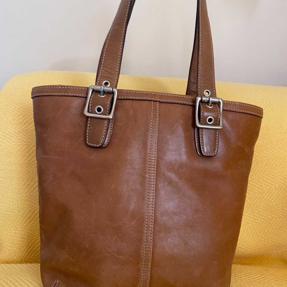 Coach Leather vintage tote brown bag - image 5