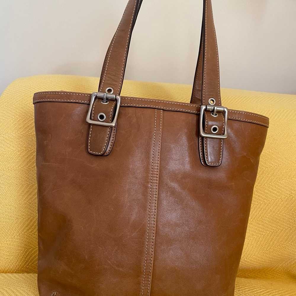 Coach Leather vintage tote brown bag - image 6