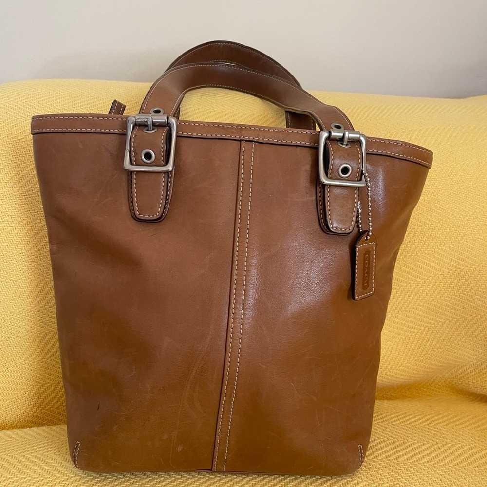 Coach Leather vintage tote brown bag - image 7