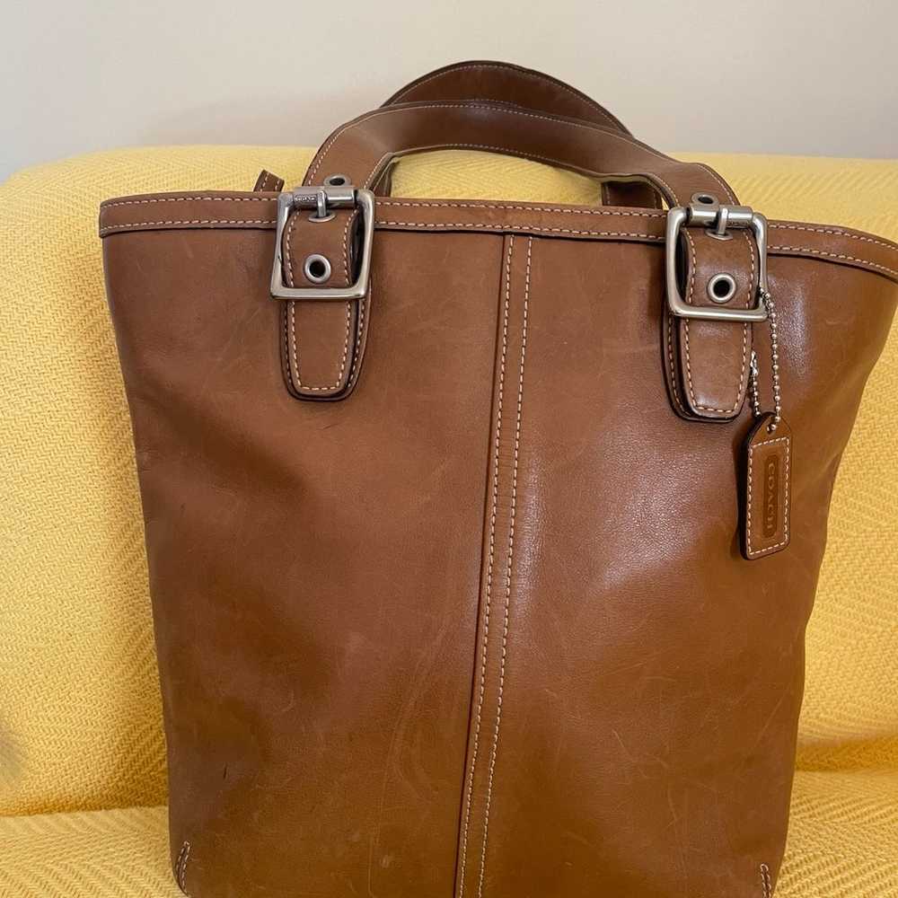 Coach Leather vintage tote brown bag - image 8