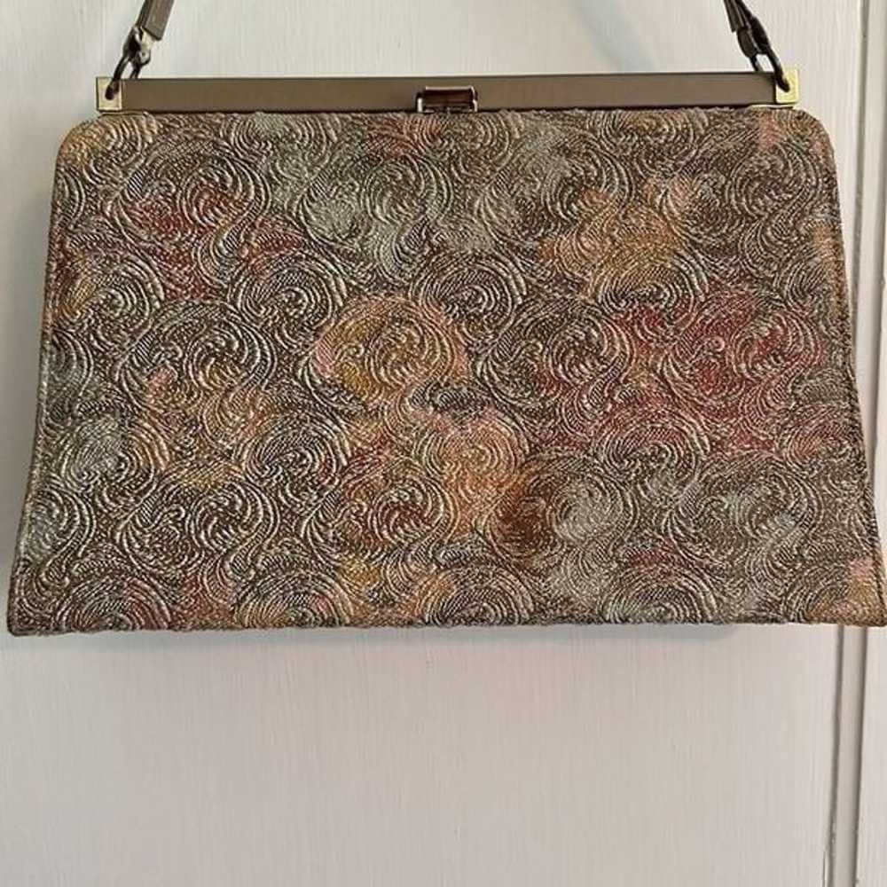 Vintage Johansen taupe, gold, pink & yellow swirl… - image 2