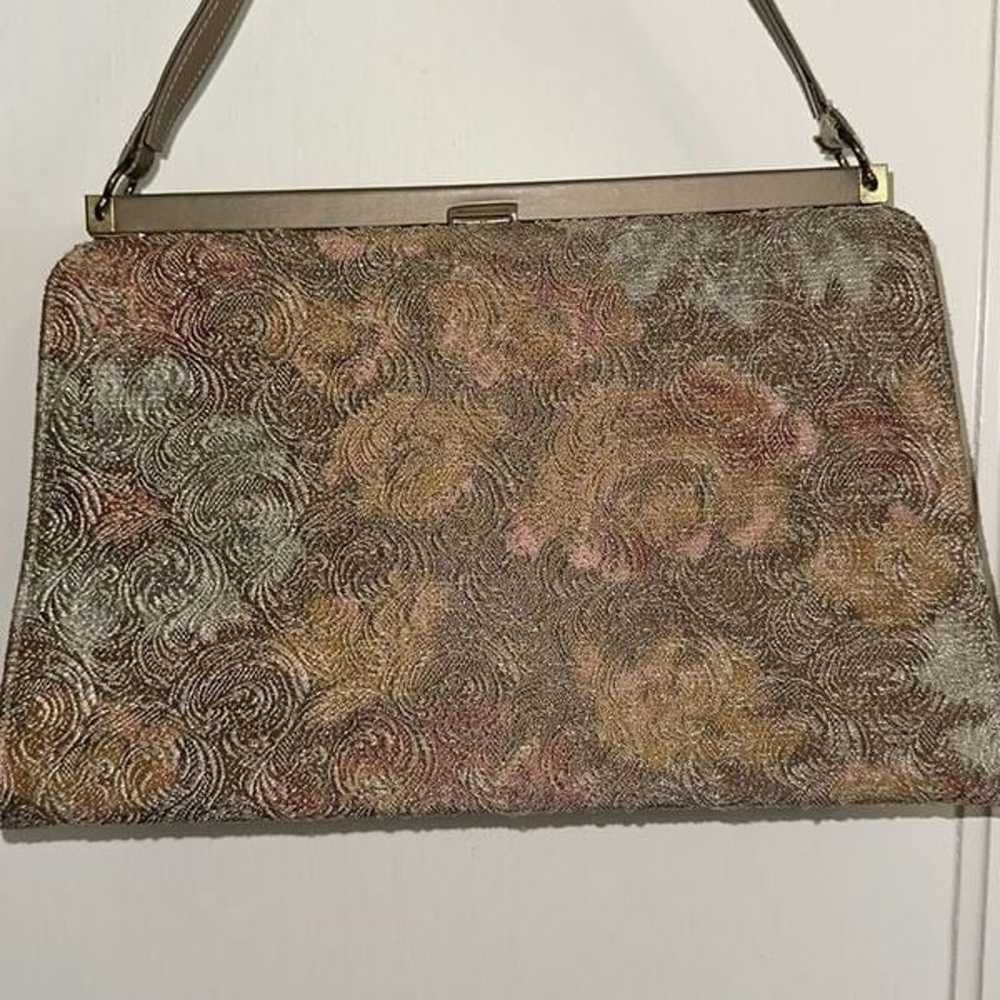 Vintage Johansen taupe, gold, pink & yellow swirl… - image 5