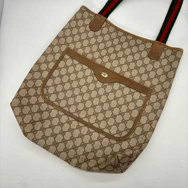 GUCCI GG Supreme Sherry Line Tote Bag